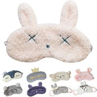 Cute Sleeping Eye Mask Plush Blindfold Travel Sleep Masks Super Soft Eye Cover for Kids Girls and Adult (F-Beige Rabbit),Pack of 1