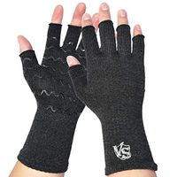 Vital Salveo-Fingerless Compression Arthritis Gloves with Non-Slip for Pain Relief-Rheumatoid, Osteoarthritis Carpal Tunnel Aches (Pair)-Dark Grey-S/M