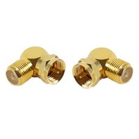 Electop F-Type Male to Female Right Angle Adapter RF Coaxial Connector Gold Plated(2 Pack)