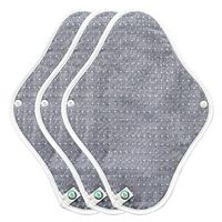 think ECO [Premium Navy 3p] Organic Reusable Cotton Pads, Menstrual Pads, Sanitary Napkins, Premium Line Dot Navy Pattern, 3 Pads (PDN_Day Pad)