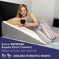 Extra Wide Bed Wedge Pillow | Extra Large Bed Wedge Pillow (31” x 33”) Multiple Height Options | Memory Foam Top and Stylish Jacquard Cover| Wedge for Sleeping Acid Reflux GERD (7.5" Height)