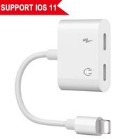 2 in 1 Lightning Headphone Audio Jack Adapter and Charge Splitter for iPhone X/8/8 Plus/7/7 Plus with iPhone Lightning Adapter Splitter (Lightning Audio)