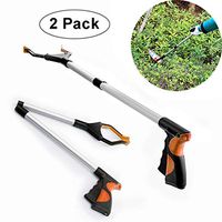 2 Pack Reacher Grabber Tool, Messar Upgraded Foldable Reaching Aid Reacher Tool Long Arm 360° Rotating Jaw Reaching Claw Hand Grabber Trash Pickup Tool, 32''