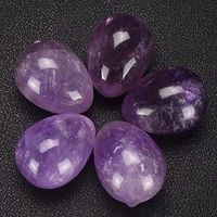 Natural Crystal Egg Yoni Eggs Rose Quartz Obsidian Lapis Lazuli Cat's Eye Moonstone Meditation Eggs Massage Tool Pelvic Kegel Exercise Vaginal Tightening Ball for Health Care Tool (Amethyst)