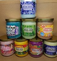 Smoke Odor Exterminator 13 oz Jar Candles Blue Serenity, Assortment (8) China Rain, Rasta Love, Woodstock, Blueberry Dreamz, Sugar Skull, Bamboo Breeze & Sandalwood.