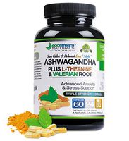 Ashwagandha Root Extract 2300mg Strength by Ecostream Naturals - Valerian Root - Pure Ashwagandha Supplement for Stress Relief, Anti-Anxiety and Adrenal, Mood and Muscle Relaxation - 24/7 Support