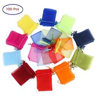 Yarssir 100Pcs Drawstring Organza Gift Bags Jewelry Pouches Mesh Bags Wedding Party Favor Candy Bags(Mixed Color,3.5x4.7inch) (9x12cm, Multicolor)
