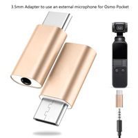 Voberry- Compatible with DJI Osmo Pocket Accessories Set, Portable Lightweight Type C to 3.5mm Audio Adapter External Wireless Microphone for DJI Osmo Pocket (Gold)