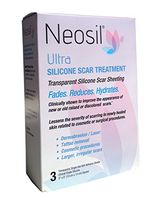 Neosil NEO-0210 Ultra Large Transparent Silicone Scar Sheeting for Burns, Dermabrasion or Laser Treatments, 5" x 5" (Pack of 3)