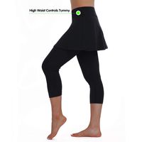 ANIVIVO Tennis Skirted Leggings Women with Pockets Capris Skorts Leggings with Skirts& Women Tennis Tight Pants Sports Skirted Pants Tennis Clothing(Allblack,XS)