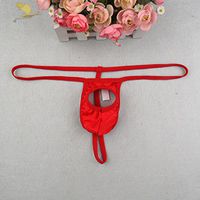 Super Sexy Men Open Thongs G-String Bulge Jockstrap T-Back Brief Underwear (Red)