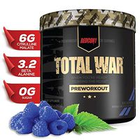 Redcon1 Total War - Pre Workout, 30 Servings, Boost Energy, Increase Endurance and Focus, Beta-Alanine, Caffeine (Blue Raspberry)