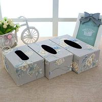 T-ZJHC Home Tissue Box Living Room Creative, Light Blue Butterfly Love Flower, Large (24 12 8.5CM)
