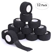 Self-Adhesive Cohesive Wrap Bandage Flexible Stretch Tape Athletic Strong Elastic First Aid Tape for Wrist, Ankle Sprains, Swelling 12 Packs, 1Inch X 5Yards