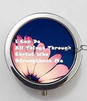 BlackKey I Can Do All Things Through Christ Who Strengthens Me 3-Compartment Decorative Pocket Gift Box Case Organizer for Pill, Color 1 -1490