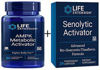 Life Extension AMPK Metabolic Activator - Supports Weight Loss, Reduces Belly Fat Bundled with Senolytic Activator, Activated Quercetin Phytosome Promotes Youthful, Healthy Cellular Function
