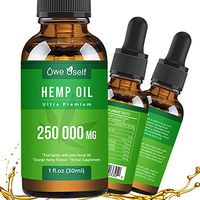 Hemp Oil 250 000 mg Extract for Pain Relief, Anxiety & Stress Relief, Pure Extract, Vegan Friendly, Helps with Skin & Hair, Relaxation, Better Sleep,Orange Hemp Flavor