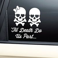 Nashville Decals Til Death Do Us Part Punk Skulls Marriage Wedding Vinyl Decal Laptop Car Truck Bumper Window Sticker