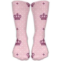 Novelty Royal Crown Imperial Crew Socks Knee Running Socks For Girls