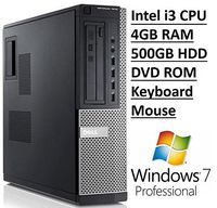Dell Optiplex 7010 SFF Business Desktop PC, Intel Core i3 Processor, 4GB DDR3 RAM, 500GB Hard Drive, DVD ROM, Windows 7 Professional (Certified Refurbished)