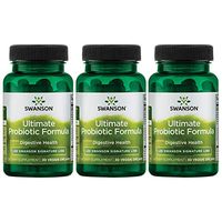 Swanson Ultimate Probiotic Formula Digestive Health Immune System Support 66 Billion CFU Prebiotic NutraFlora scFOS 30 DRcaps Veggie Capsules (Caps) (3 Pack)