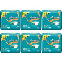 Assurance Ultimate Absorbency Stretch Briefs with Tabs, S/M, 20 Count, Pack of 6