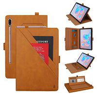 Galaxy Tab S6 10.5 Case,TechCode Premium PU Leather Protective Folio Stand Auto Sleep/Wake Cover with Card Slots/Pen Holder Book Case for Samsung Galaxy Tab S6 10.5 SM-T860 /T865/T867(Yellow)