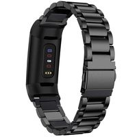 KIMILAR Compatible Fitbit Charge 3 Metal Bands, Premium Stainless Steel Metal Replacement Smartwatch Bands Strap Bracelet Sport Wristband Compatible with Fitbit Charge 3 & Charge 3 SE for Women Men