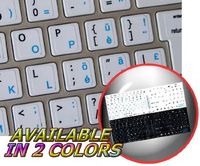 MAC ENGLISH-SWISS GERMAN KEYBOARD STICKERS ON WHITE BACKGROUND