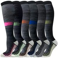 Compression Socks for Women & Men 6 Pairs 15-20 mmHg is Best for Graduated Athletic, Running, Travel, Flight, Nurses