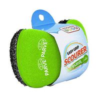 Parve Green Scouring Sponge - Easy Grip Handle Scour Pad with Steel Wool – Color Coded Kitchen Tools by The Kosher Cook
