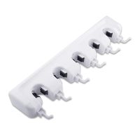 [2-Pack] Ideal Broom Hanger for Kitchen Garden and Garage - 5 Slots 6 Hooks