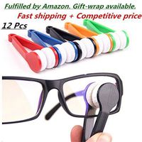 12 Pcs Mini Sun Glasses Eyeglass Microfiber Spectacles Cleaner Soft Brush Cleaning Tool Mini Microfiber Glasses Eyeglasses Cleaner Cleaning Clip (Random Color)