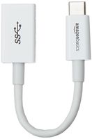 AmazonBasics USB Type-C to USB 3.1 Gen1 Female Adapter Cable - White (Renewed)