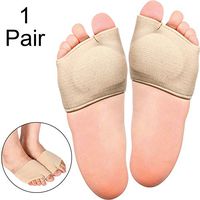 Metatarsal Sleeve Pads, Metatarsal Pads, Ball of Foot Cushions with Sole Cushion Gel Pads, Half Sock for Relieving Metatarsalgia, Calluses and Other Ball of Foot Pain (2 Pieces, Beige)