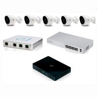 ubiquiti UniFi G3 Camera UVC-G3-AF-5 1080P Indoor/Outdoor + UniFi Switch US-16-150W Managed 16-Port Gigabit SFP + Video Recorder UVC-NVR-2TB 2TB Hard Drive + Security Gateway USG Router Gigabit Ethern