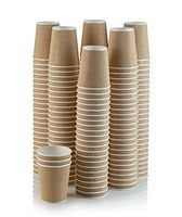 Set of 150 Ripple Insulated Kraft 8-oz Paper Cups – Coffee/Tea Hot Cups |3-Layer Rippled Wall For Better Insulation | Perfect for Cappuccino, Hot Cocoa, or Iced Drinks