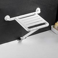 JCWANGDEFU Folding Shower Seat Wall Mounted Bathroom Bathtub Safety Stool Chair, Load of 440 lbs, 304 Stainless Steel, Anti-slip Nylon, 23"(L) 16.5"(W), White, A