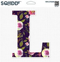 Squiddy Floral Letter L Pretty Roses Design - Vinyl Sticker Decal for Phone, Laptop, Water Bottle (2" Tall)