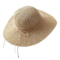 TT-OUTDO Style Straw Sun Hat Pastoral Style Wide Brim Anti-UV Sunshade Lightweight Folding Portable Beach Cap for Travel Hiking(United States,M)