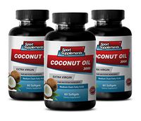 Coconut Oil for Face and Skin - Extra Virgin Coconut Oil 3,000mg - Pure Coconut Oil Source of Energy (3 Bottles 180 Softgels)