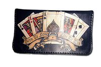 Tobacco Case Pouch Synthetic Leather Smoke for Rolling Cigars Born to Lose Live to Win Poker Cards