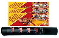 Herb Airtight Tube Pocket Protector with Juicy Jay's Mello Mango 1.25 Flavored Hemp Rolling Papers 3 Count DC Crafts Nation- Flag Leaf