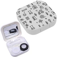 Portable Contact Lens Case Box Travel Kit Mirror + Bottle + Tweezers Container Holder [ Farming Agriculture ]
