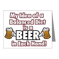 Note Card My Idea Balanced Diet Beer Each Hand