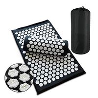Wlehome Lotus Acupressure Massage Mat, Pillow Set Spike Acupuncture Pad, Simple Treatment of Systematic Pain and Tensions, Yoga Exercise mat, with Carry Bag