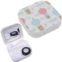 Portable Contact Lens Case Box Travel Kit Mirror + Bottle + Tweezers Container Holder [ Cute Bunny ]