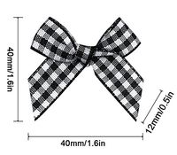 16 Color Pre-Tied Black+White Satin Gift Bows (Pack of 50)