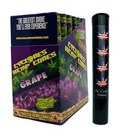 Herb Airtight Tube Pocket Protector with Cyclones Grape Hemp Cones 24 Count Box DC Crafts Nation- Flag Leaf