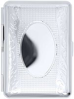 Silver Victorian Vines (14 Kings) Metal-Plated Elastic Bands Cigarette Case & Stash Box